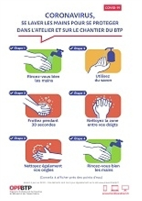 Affiche Prevention BTP Se laver les mains
